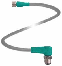 Pepperl&plus;Fuchs M8 to M12 Cordset; Female Straight to Male Right Angle; 4-Pin; 4-Wire to 4-Pin; 1m PVC Cable